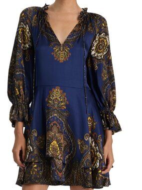 Alice and Olivia Joanne Double Handkerchief Short Dress